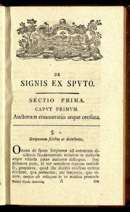 Caput Primum. Auctorum enumeratio atque censura.