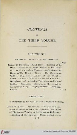 Contents of the Third Volume
