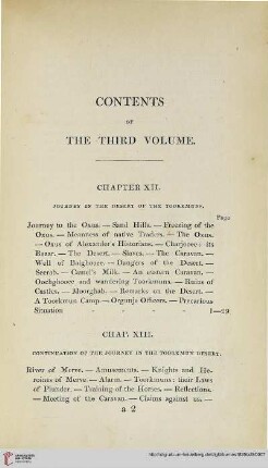 Contents of the Third Volume