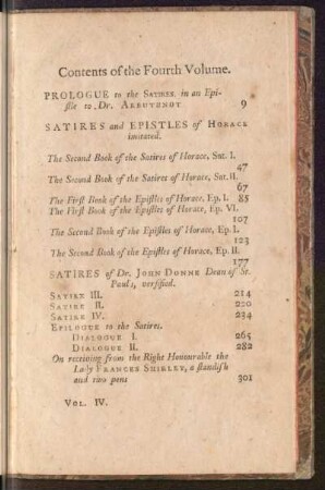 Contents of the Fourth Volume