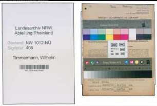 Entnazifizierung Wilhelm Timmermann , geb. 20.09.1909 (Landwirt)