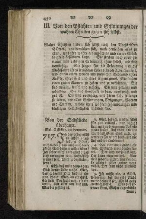 III. Von den Pflichten und Gesinnungen der wahren Christen gegen sich selbst.