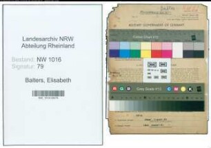 Entnazifizierung Elisabeth Balters , geb. 14.05.1902 ()