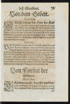 Von Fürbitt der Heiligen.