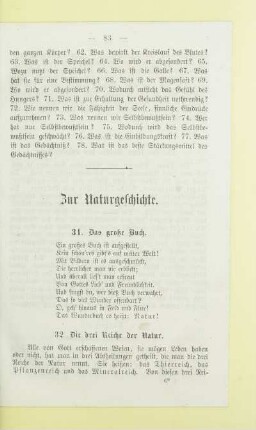 Zur Naturgeschichte
