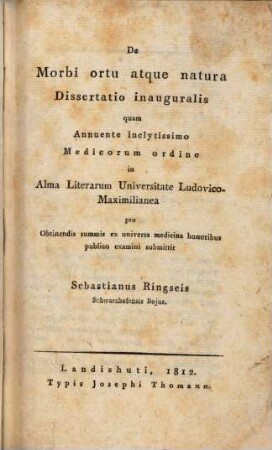 De morbi ortu atque natura : dissertatio inauguralis