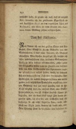 Von der Alchimie.