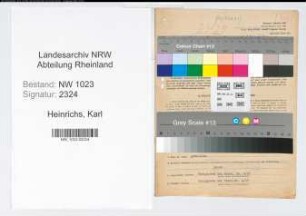 Entnazifizierung Karl Heinrichs , geb. 08.09.1894 (Buerodirektor)