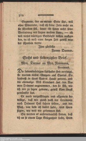 Sechs und siebenzigster Brief
