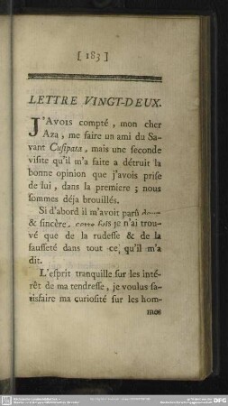 Lettre Vingt-Deux