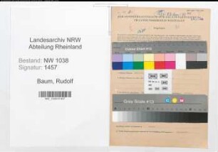 Entnazifizierung Rudolf Baum , geb. 26.12.1911 (Verkaeufer)