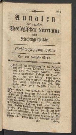 Drei und dreißigste Woche