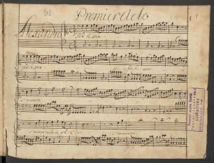 La superbia d'Alessandro. Fragmente. Arr.; TimS B,I,8