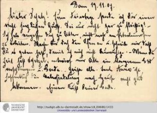 Postkarte vom 19.11.1907