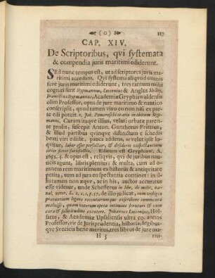 Cap. XIV. De Scriptoribus, qui systemata & compendia iuris maritimi ediderunt.