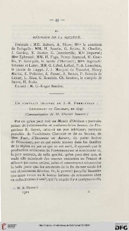 1921: Un portrait inconnu de J.-B. Perronneau : Lenormant du Coudray, en 1747