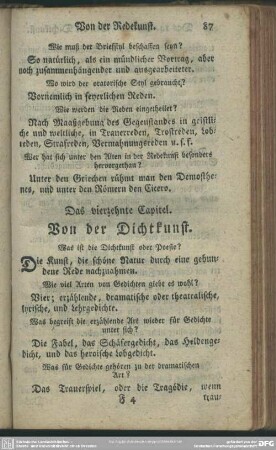 Das vierzehnte Capitel. Von der Dichtkunst
