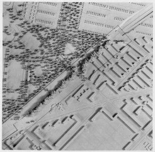 Gutachten Autobahn-Überbauung Rehberge (nicht realisiert) – Draufsicht. Berlin-Wedding, Windhuker Straße