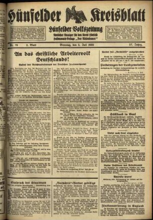 Zweite Ausgabe vom Dienstag, den 05. Juli 1932.
