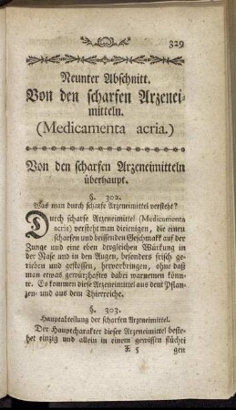 Neunter Abschnitt. Von den scharfen Arzeneimitteln. (Medicamenta acria.)