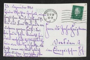 Brief von Herbert Eulenberg an Gerhart Hauptmann