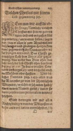 Welchen Christus mit seinem Leib gegenwertig sey.