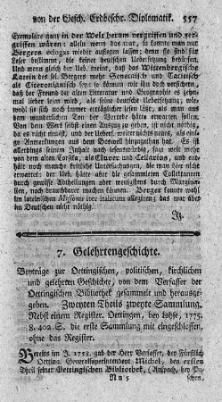 Beyträge zur Oettingischen politischen-kirchlichen und gelehrten Geschichte. T.2.,Slg.2.