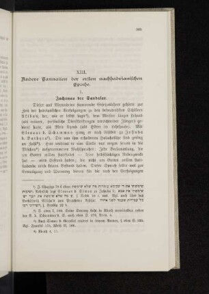 XIII. Andere Tannaiten der ersten nachhadrianischen Epoche.