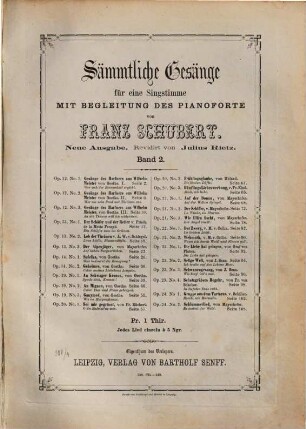 Sämtliche Gesänge für eine Singstimme mit Begleitung des Pianoforte, 2