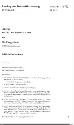 Antrag der SPD: Schülerbeförderungskosten