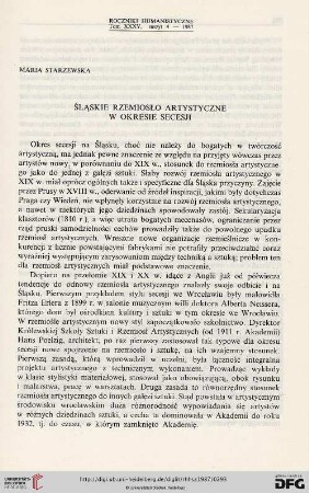 35: Śląskie rzemiosło artystyczne w okresie secesji
