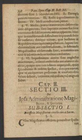 [...] Sectio III. De Ipsa Administratione Magistratus