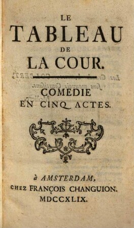 Le tableau de la cour : Comedie
