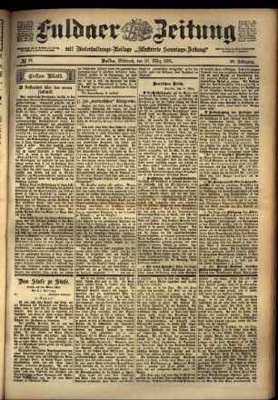 Erste Ausgabe vom Mittwoch, den 20. März 1901.
