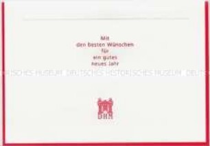 Handsignierte Einladungskarte von Prof. Christoph Stölzl zur Schließung des Zeughauses wegen der Restaurierung