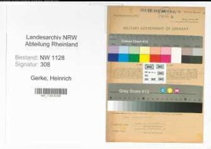 Entnazifizierung Heinrich Gerke , geb. 23.09.1909 (Fahrer)