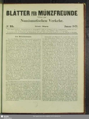7.1871, No. 25 - 28