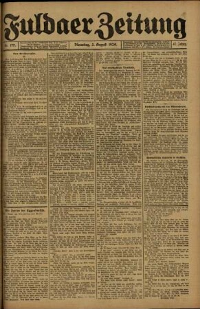 Ausgabe vom Dienstag, den 03. August 1920.