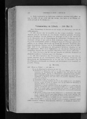 Versammlung zu Lübeck. - 1389 Mai 27.