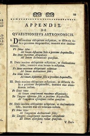Appendix. De Quaestionibus Astronomicis.