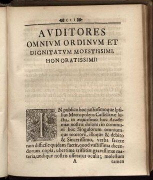 Auditores Omnium Ordinum Et Dignitatum Moestissimi, Honoratissimi.