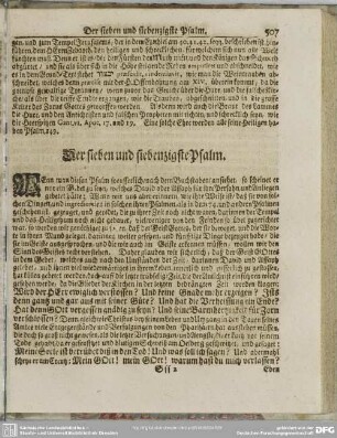 Der sieben und siebenzigste Psalm