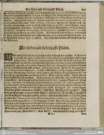 Der sieben und siebenzigste Psalm