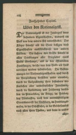 Funfzehndes Capitel. Uiber den Nationalgeist