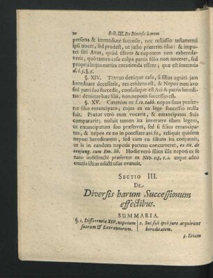 Sectio III. De Diversis harum Successionum effectibus.