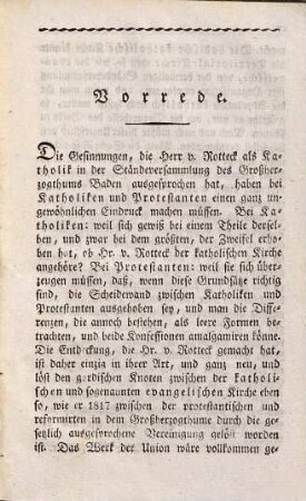 Rede an die Ständeversammlung des Großherzogthums Baden entgegengesetzt der Rede des Herrn Hofraths von Rotteck, Mitgliedes der ersten Kammer der badischen Ständeversammlung
