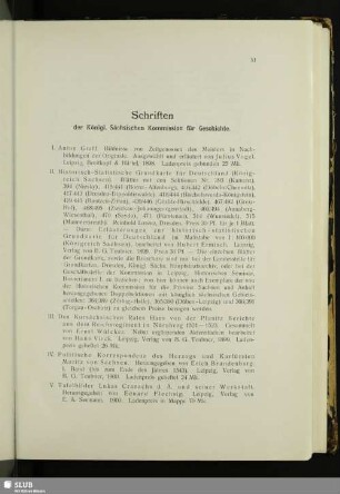 Schriften der Königl. Sächsischen Kommission für Geschichte