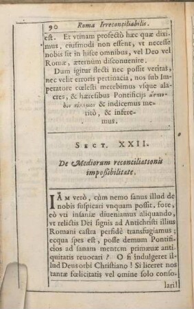 Sect. XXII. De Mediorum reconciliationis impoßibilitate.
