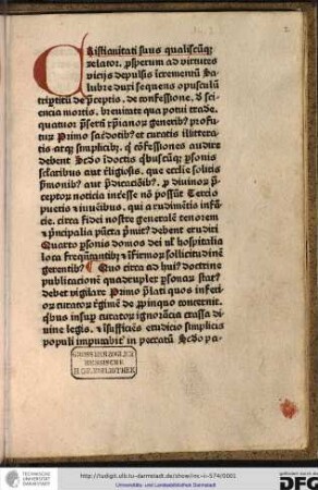 Opus tripartitum de praeceptis Decalogi, de confessione, et de arte moriendi