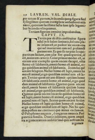 Tertiam figuram omnino improbandam. Caput IX.